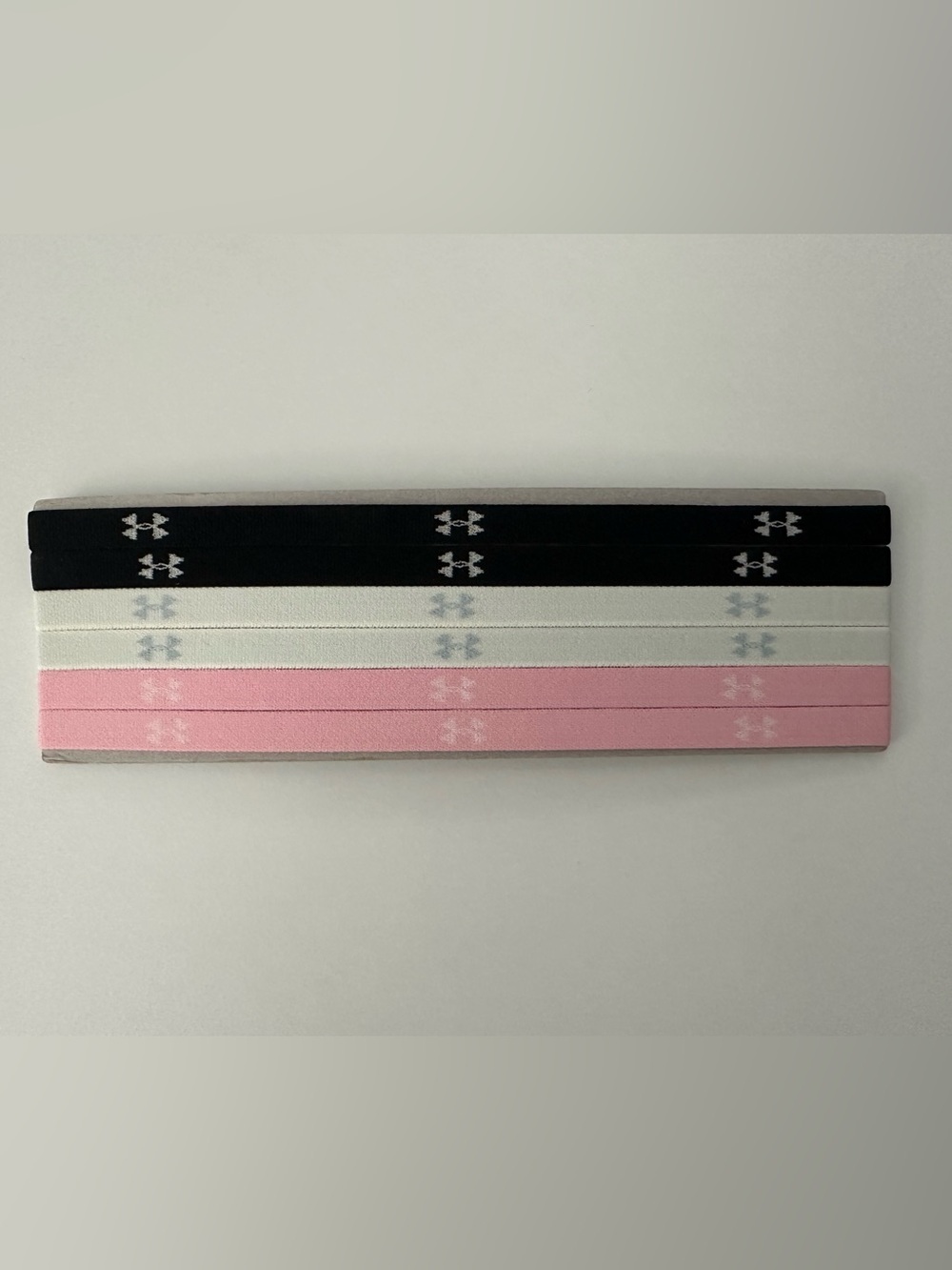 Under Armour 3-Pack Elastic Headbands — Black, White, Pink